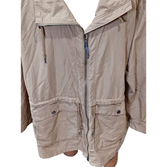 Columbia Mens Tan Water-Resistant Hooded Jacket 3X Lightweight Cotton Nylon - Picture 2 of 8